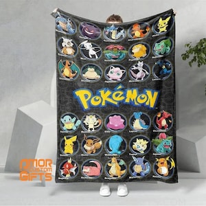 Usa Made Personalized Pk Blanket – Pk Characters Blanket – Manga Cartoon Gift – Anime Pk Blanket For Kids