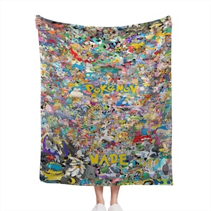 Custom PK Catch Em All Blanket , Personalized Blanket For Gamer Fan Gifts