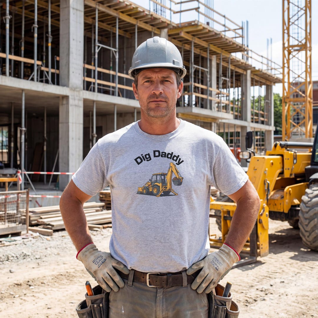 Dig Daddy Backhoe T-shirt - Loader Backhoe Operator Gift - Construction ...
