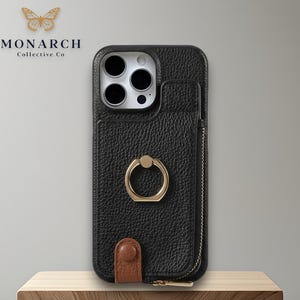 Monogram Iphone Case With Wallet And Strap Leather Zipper Wallet Case For IPhone 13 14 15 Pro Max 12 11 XR 8 7 - Flip Cover IPhone 15 Pro Max Case Leather - Foto 9