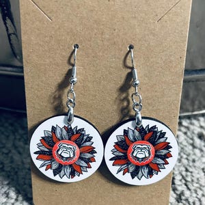 Georgia Bulldog Earrings, Football Earrings, Bulldog Earrings, Georgia Bulldogs, Earrings, Bulldogs Jewelry, Gameday Earrings, Jewelry