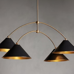 1950&#39;s Mid Century Brass Arno 4 Light Chandelier Sputnik Italian Ceiling Light Brass Chandelier Curved Arms Starburst Light fixture