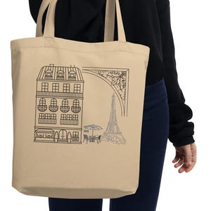 Eco Tote Bag parisian inspire Parisian Tote bag Canvas Shopping Bag Grocery tote bag Everyday Bag Gift