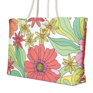 Floral Print Eco Tote Bag Handmade Sustainable Shopping Bag