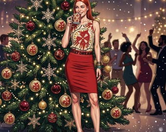 Red Pencil New Year Skirt, 2027 Dream Graphic Waistband, Bodycon Midi Stretch Skirt  for Christmas