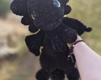 Onyx Dragon Plush 50cm Black Fantasy Stuffed Animal Mythical