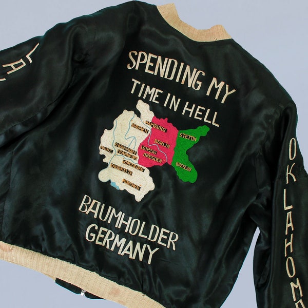 RARE 1950 vintage War Jacket / Souvenir Jacket / Spending My Time In Hell
