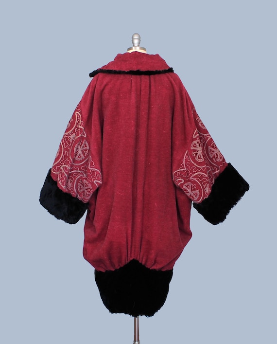 RARE 1920s Coat / Late 1910s Early 20s Red Mohair… - image 4