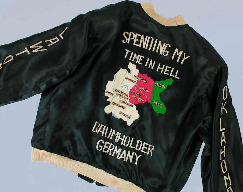 RARE 1950s Vintage War Jacket / Souvenir Jacket / Spending My Time In Hell image 1