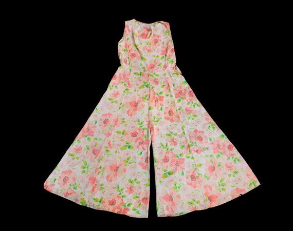 Rare! 1930s Beach Pajamas  / 30s Floral Silk Loun… - image 1