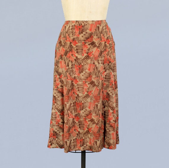 1930s Skirt / 30s Art Deco Print Skirt - image 2