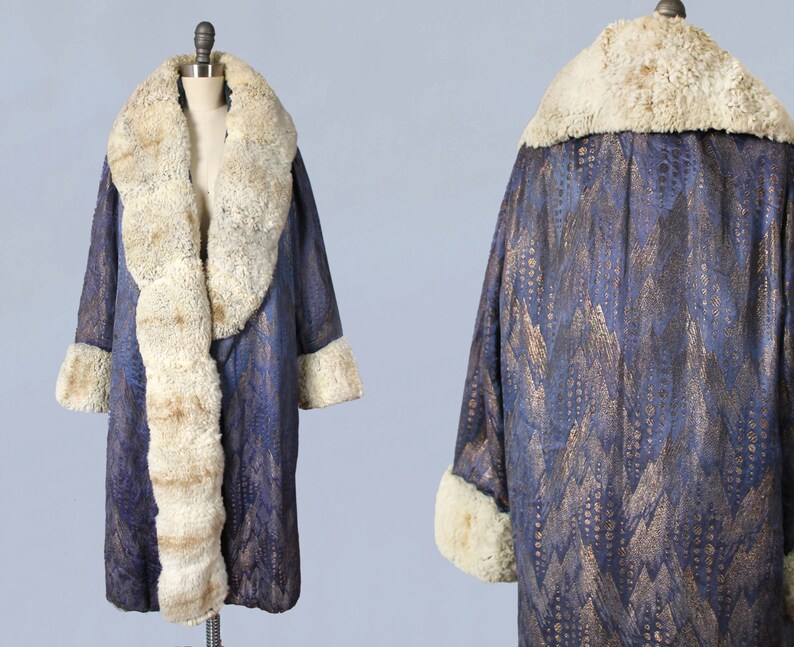 RESERVED 1920s Coat / 20s Flapper Cocoon Coat / METALLIC Gold Etsy