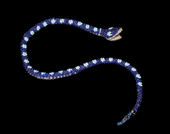 RESERVED --Rare 1920s Choker / Beaded Bright Blue