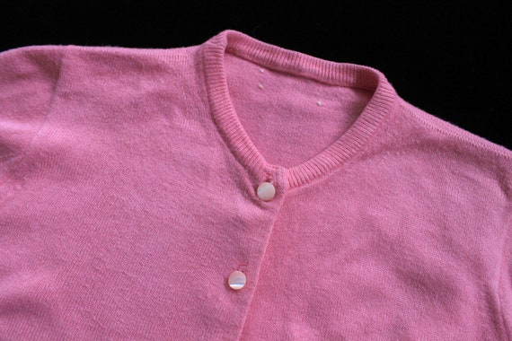 1950s Sweater / 50s Short Sleeve Cardigan / Bubbl… - image 2