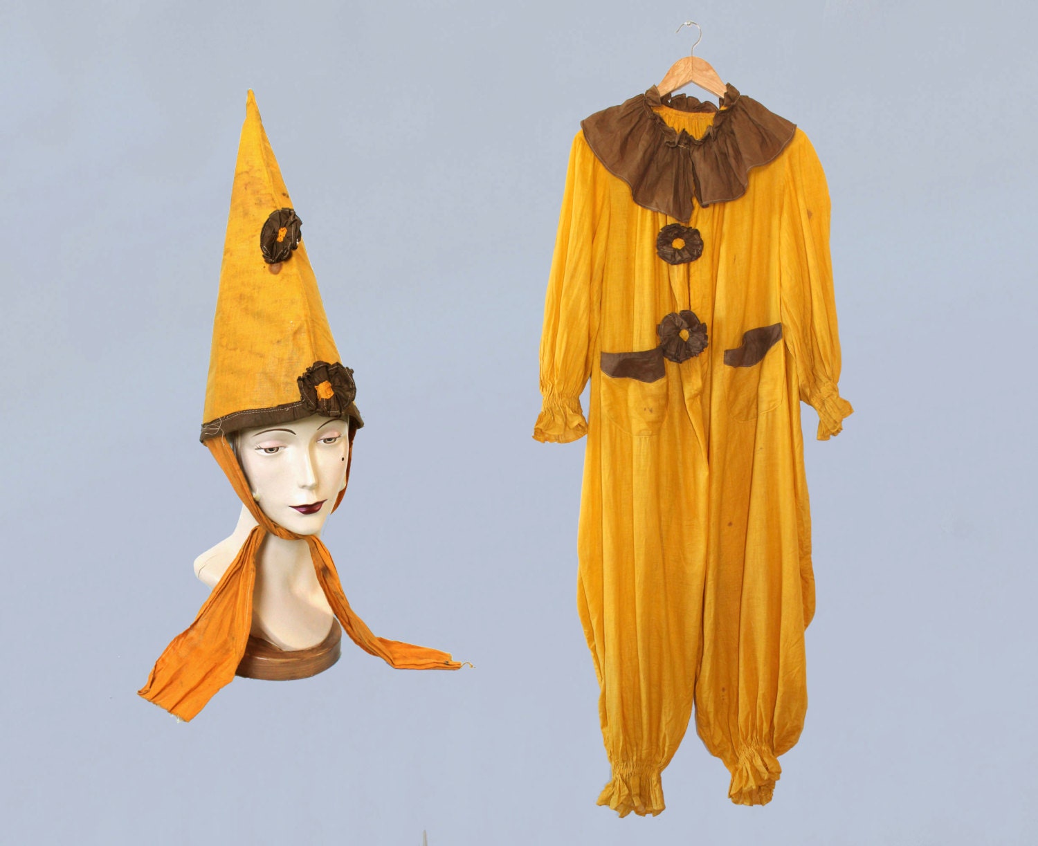 RARE Antique Halloween Costume / 1920s Cotton Clown Jester Etsy