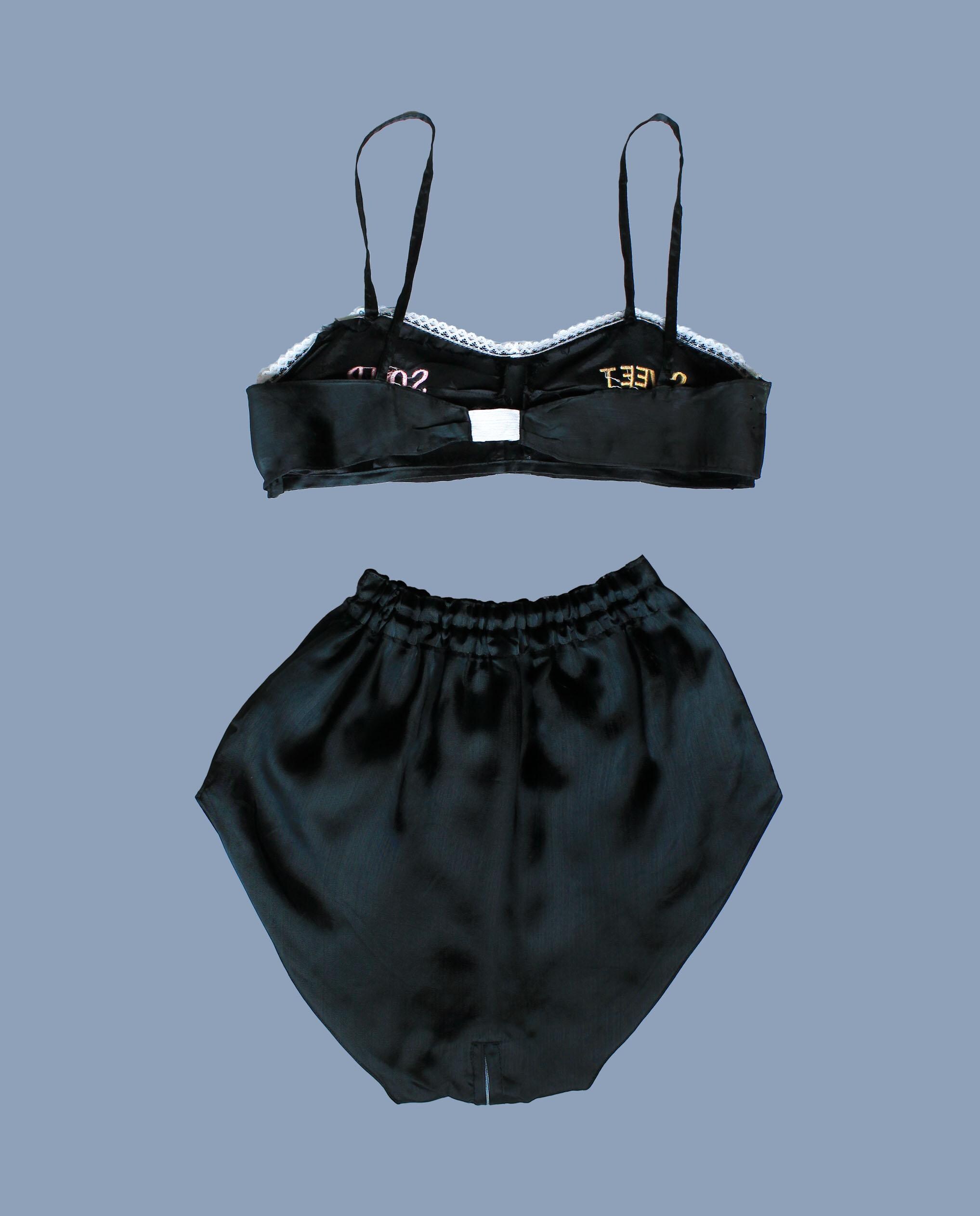 Rare! 1940s Sweetheart Souvenir Lingerie Set / 40s WWII Novelty