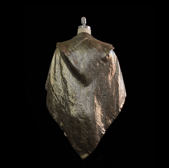 Rare 1920s Gold Silver Lame Capelet / Dense Metal… - image 3