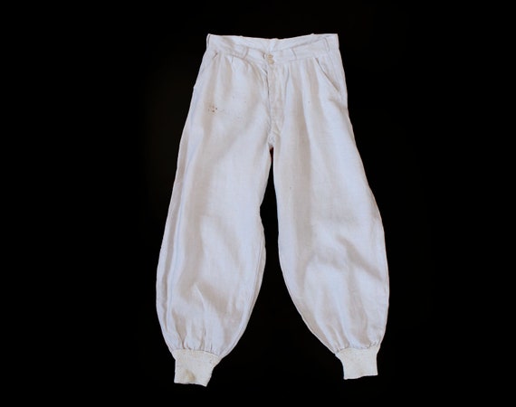 1920s Pants / 20s White Cotton Pants