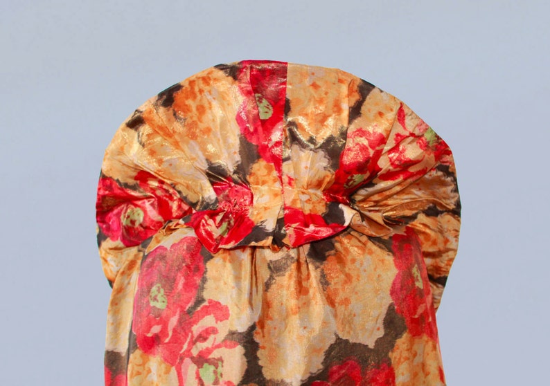 1920s Flapper Coat / 20s Floral Lame Cocoon Cape / MUSEUM / XS image 4