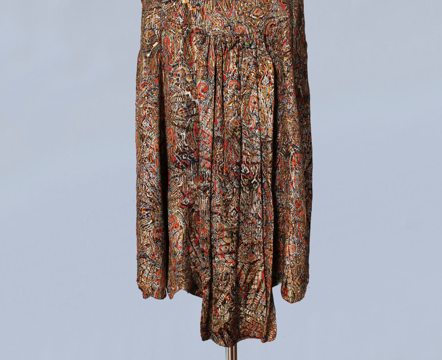 RARE 1920s Dress / 20s Metallic Lamé Dress / Paisley Print - Etsy
