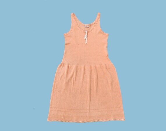1920s Knit Slip Dress / Rare 20s Lingerie Dress /