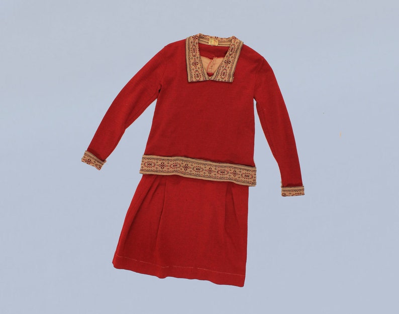 RARE 1920s Knit Set / Two Piece 20s Sportswear Dress and Blouse / Sports Dress image 1