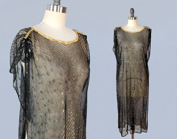 Rare! 1920s Dress / ASSUIT 20s Flapper Dress / Bl… - image 1