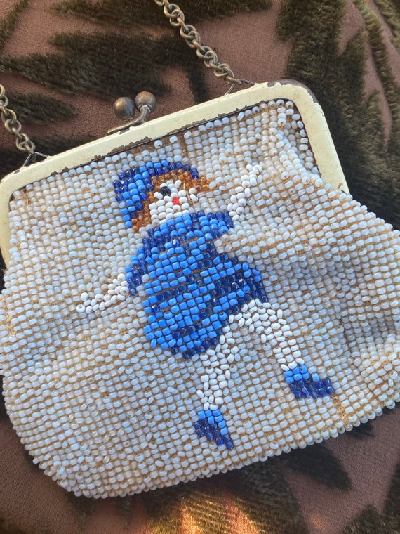 Rare 1920s Figural Beaded Purse! / 20s Flapper Dan