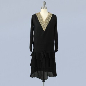 1920s Dress / 20s Black Two Piece Flapper Dress / Micro Pleats - Etsy