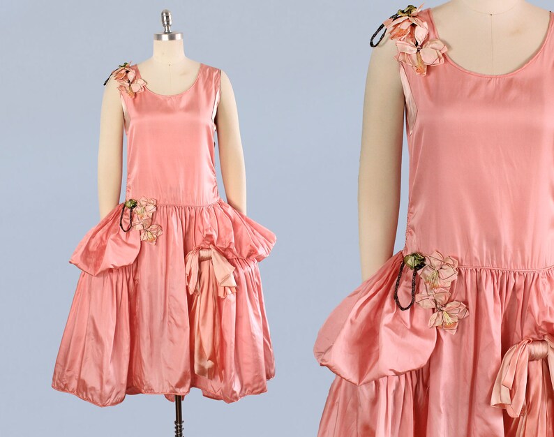 1920s Dress / 20s Pink Taffeta ROBE De STYLE Dress / Etsy
