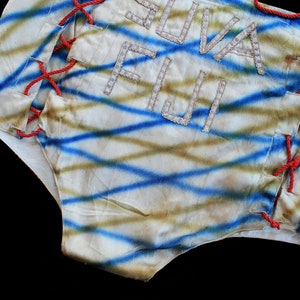 Rare 1940s Lingerie / 40s WWII Novelty Panties / LACE UP Knickers / Suva Fiji / Embroidered image 6