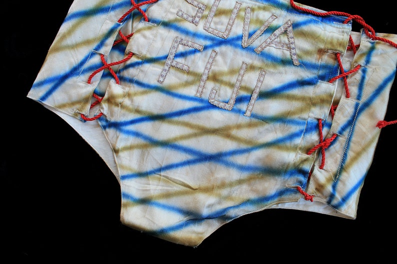 Rare 1940s Lingerie / 40s WWII Novelty Panties / LACE UP Knickers / Suva Fiji / Embroidered image 6