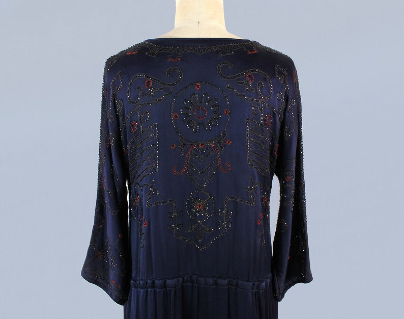 1920s Dress / 20s EGYPTIAN REVIVAL Beaded Embroidered Dress image 6