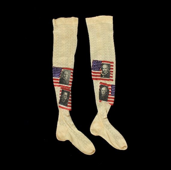 Antique Stockings / Novelty 1910s 1920s Political… - image 3