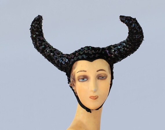 RARE 1940s 1950s SATAN Devil Horns Head Piece / Sh