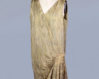 Zeldzame jaren 1920-jurk jaren 20 metallic LAMÉ-jurk