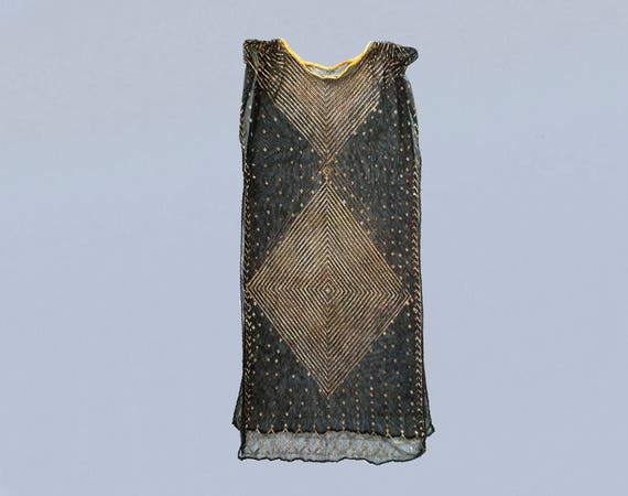 Rare! 1920s Dress / ASSUIT 20s Flapper Dress / Bl… - image 7
