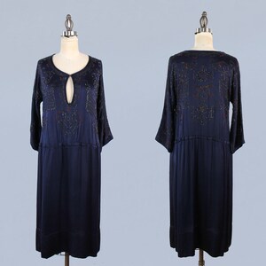 1920s Dress / 20s EGYPTIAN REVIVAL Beaded Embroidered Dress image 5