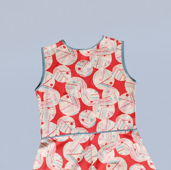 1930s Beach Pajamas / 30s Cotton Jumpsuit / Abstr… - image 5