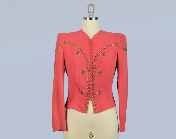 1930s 1940s Jacket / Late 30s early 40s Studded Bu