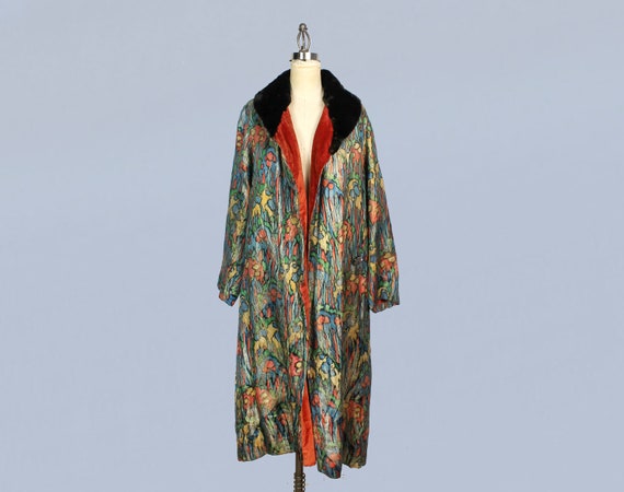 1920s Coat / 20s Printed Abstract Lamé Coat/ Rare… - image 5