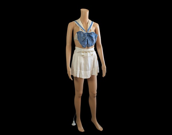 1930s Stage Outfit / 20s 30s Nautical Satin Middy… - image 9