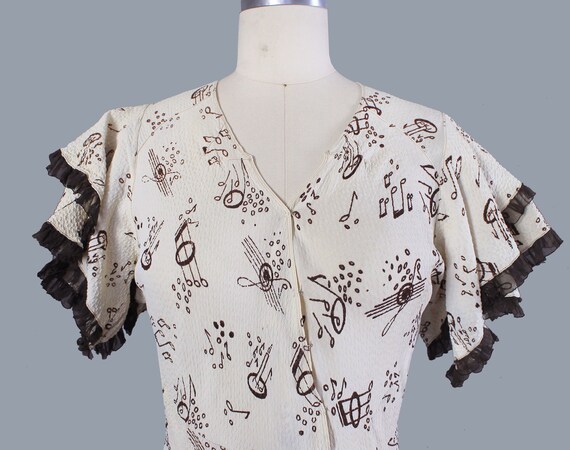 RESERVED --1930s Dress/ 30s Sheer Pinwheel Embroi… - image 3