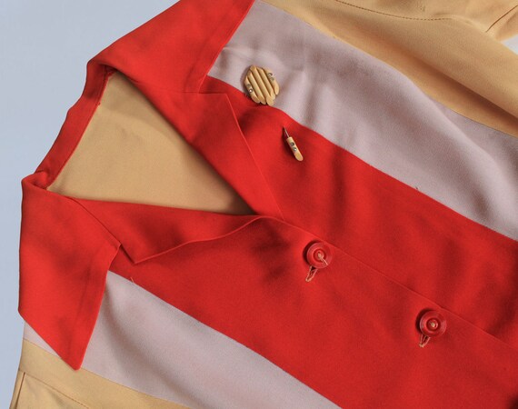 Rare 1940s Pant Set / 40s Color Block Gabardine P… - image 3