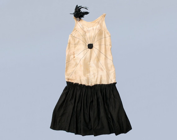 RARE 1920s SPIDER and Web Gender Bending Dress / 1