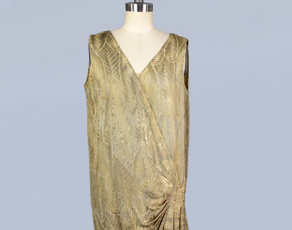 Rare!! 1920s Dress / 20s Metallic LAMÉ Dress / Sh… - image 9