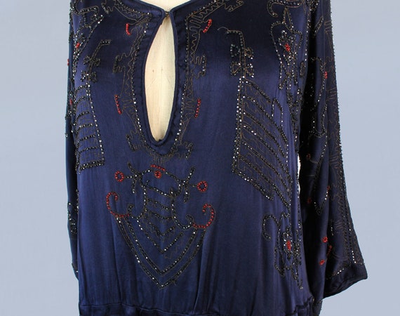 1920s Dress / 20s EGYPTIAN REVIVAL Beaded Embroid… - image 3