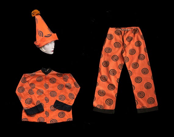 RARE! Antique Halloween Costume / 1920s Cotton Dec