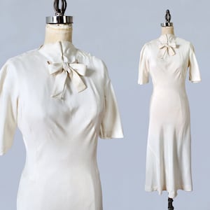 Rare! MADELEINE VIONNET Designer 1930s Dress / 30s Cream Day Dress/ Iconic Bias Cut / Amazing Construction