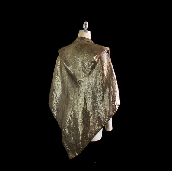 Rare 1920s Gold Silver Lame Capelet / Dense Metal… - image 5